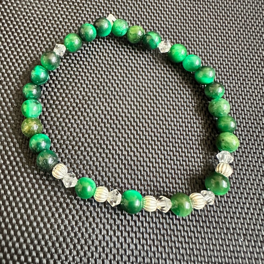 Green and Silver Stone Bracelet